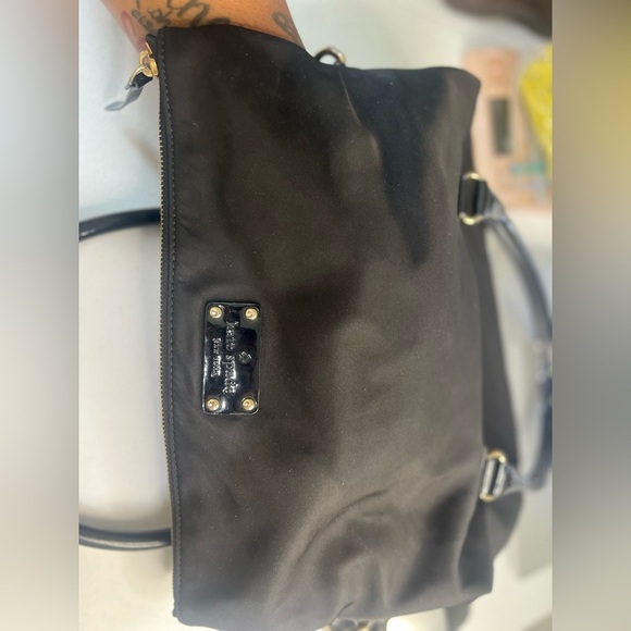 Kate Spade New York Black Nylon Carmen Shoulder Crossbody Foldover Satchel Bag - Picture 3 of 11